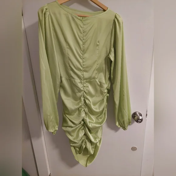 Princess Polly Light Green Long Sleeve Dress - Picture 4 of 5